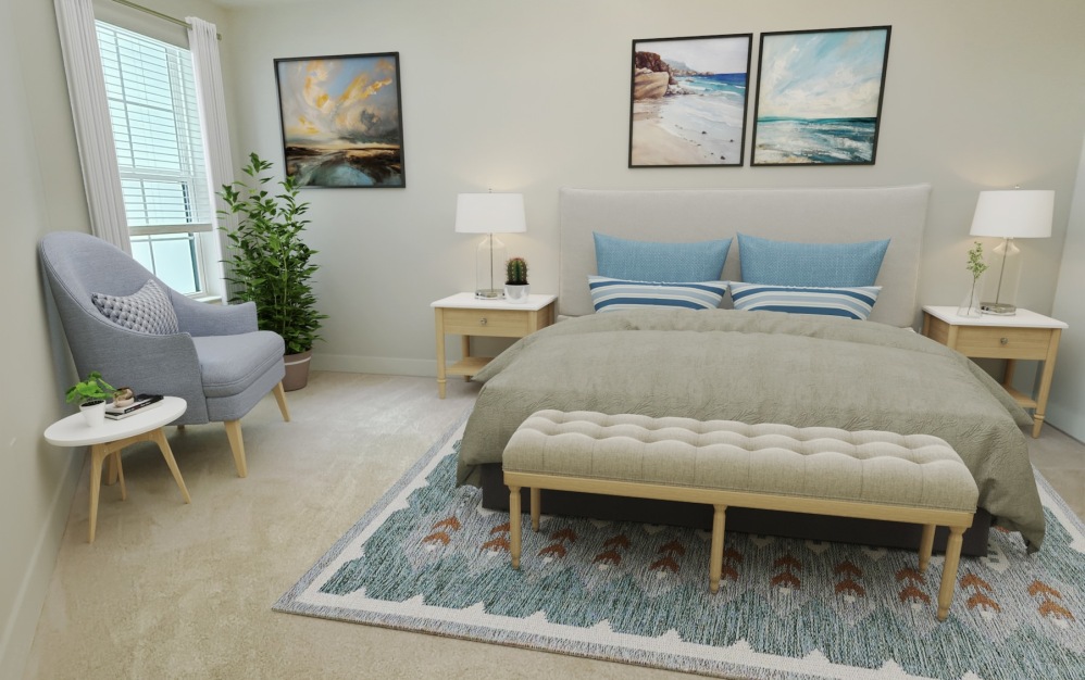 virtually staged bedroom